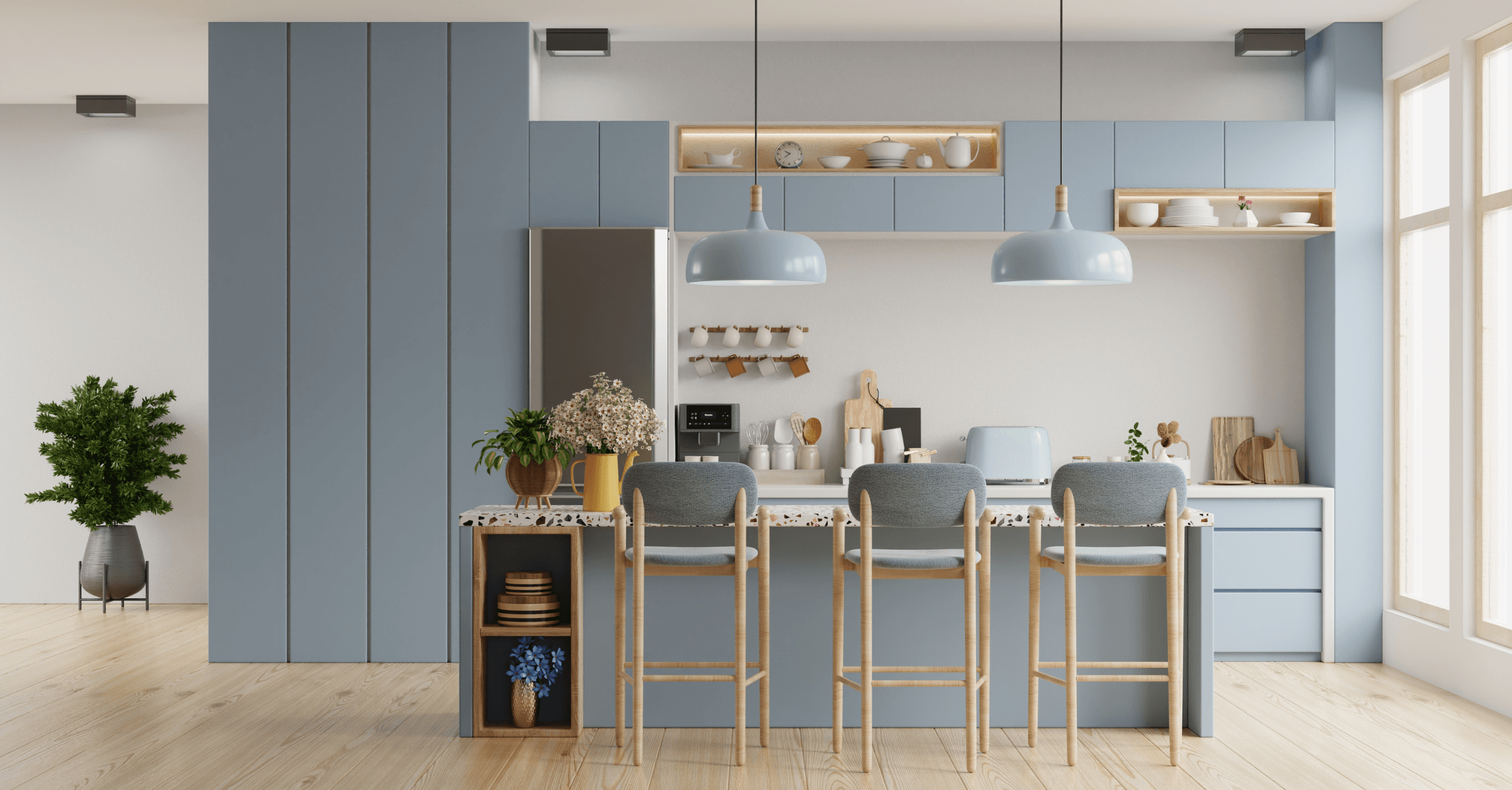 cuisine bleue pastel