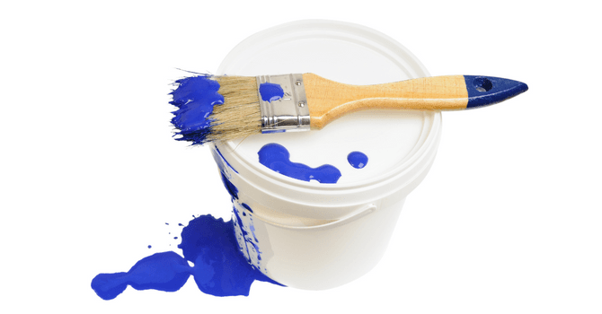 Pinceau avec peinture au latex