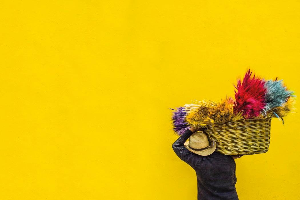 Mur jaune colorée